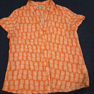 Pineapple Button Up Short Sleeve